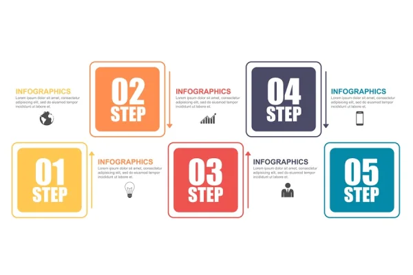 Five Step Timeline Infographic Template