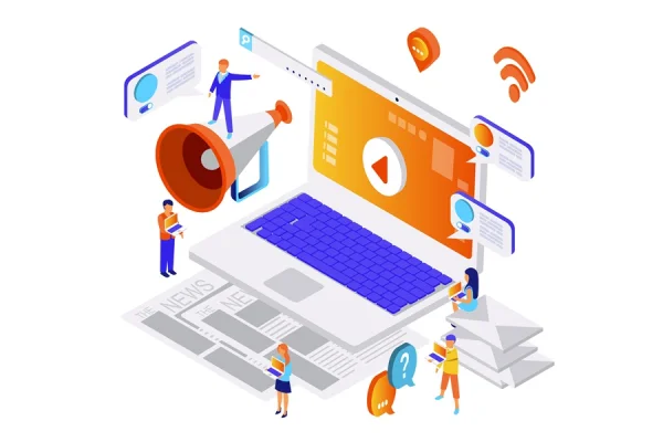 Advertising Isometric Illustration