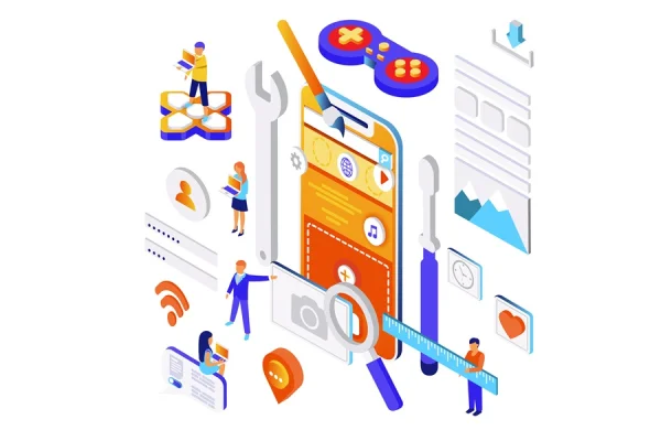 App Development Isometric Illustration