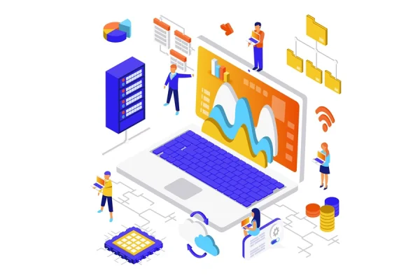 Data Analysis Isometric Illustration