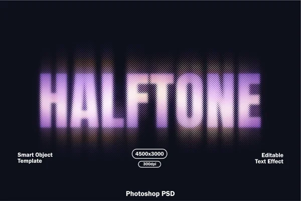 Blurred Halftone Text Effect