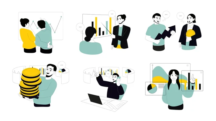 Business Management Flat Illustrations