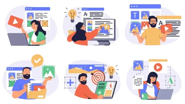 Content Manager Vector Illustrations