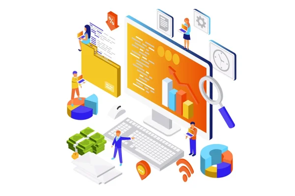 Digital Marketing Isometric Illustration