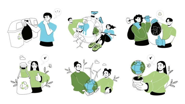 Ecology Flat Illustrations