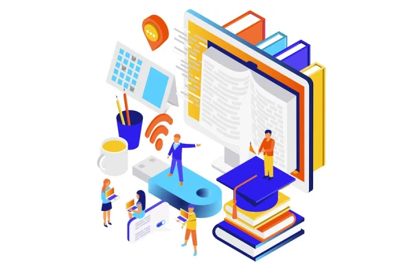 Education Process Isometric Illustration