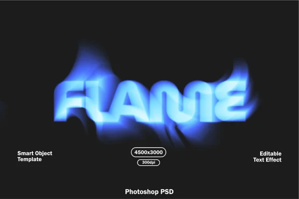 Blue Flame Text Effect