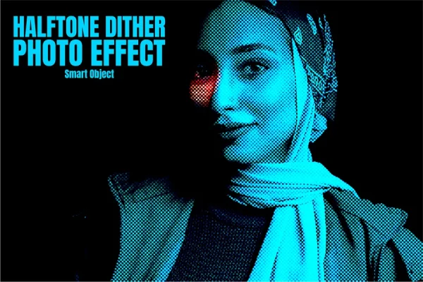 Halftone Dither Photo Effect