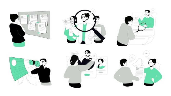 Recruitment Flat Illustrations