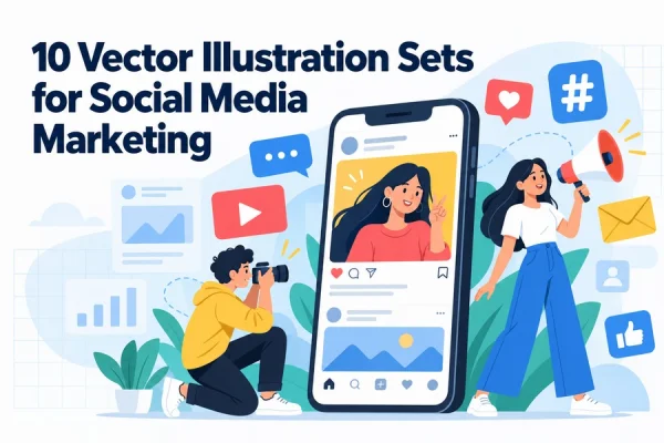 Vector Illustration Sets for Social Media Marketing