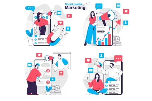 Social Media Marketing Vector Illustrations