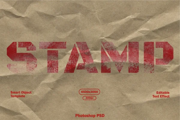 Vintage Stamp Text Effect