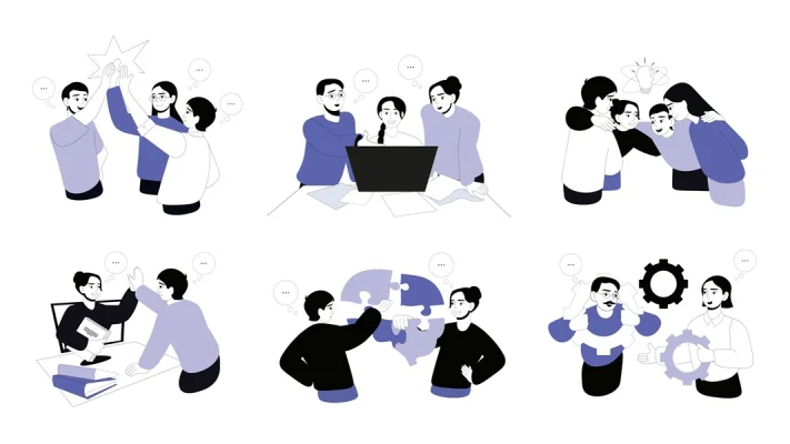 Teamwork Flat Illustrations
