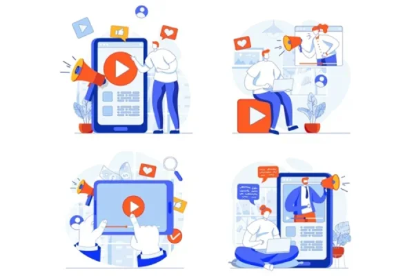 Video Marketing Concept Illustrations