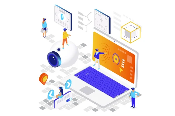 Virtual Reality Isometric Illustration